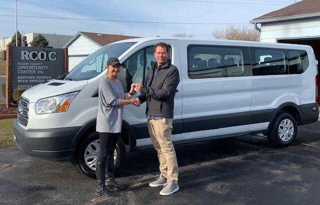 Patrick Christensen donating the van to the Hands of Opportunity Center